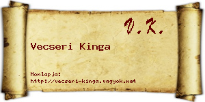 Vecseri Kinga névjegykártya